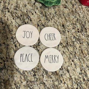 Rae Dunn Christmas coaster set